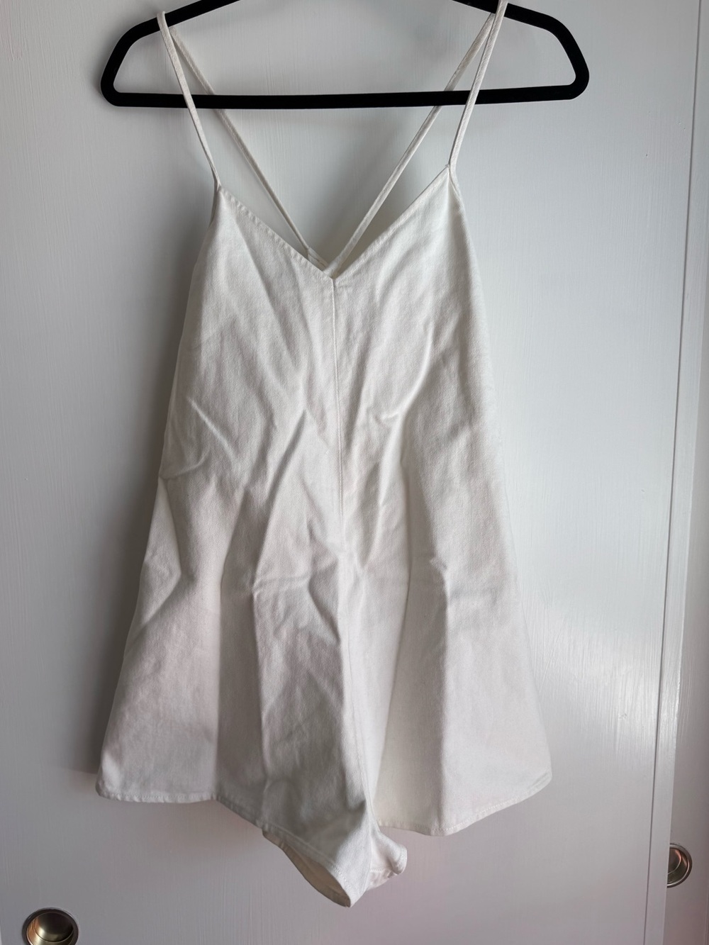 Zara Cream Double Spaghetti Strap Romper